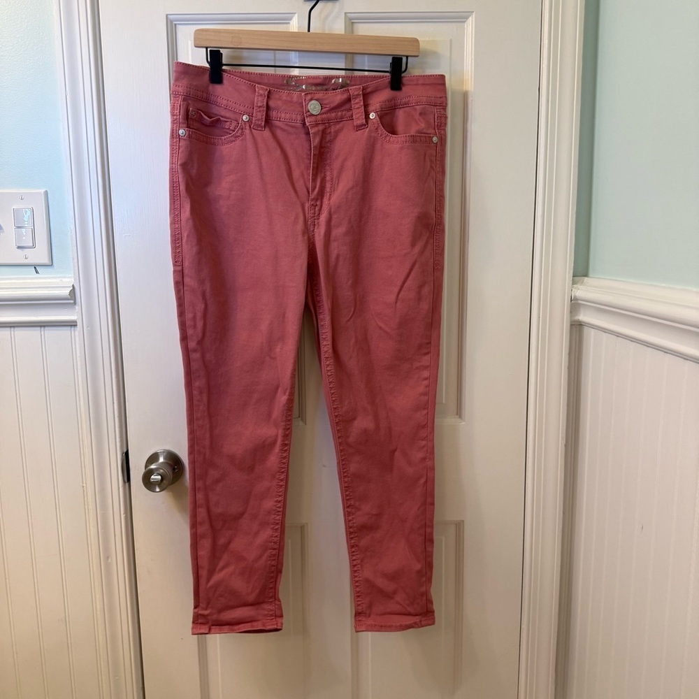 Seven7 Pink Cropped Ankle Jeans Size 14 - Picture 1 of 9